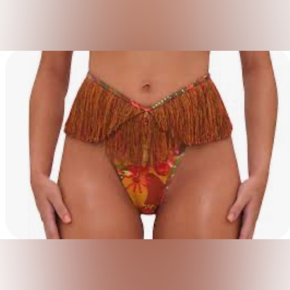 Andrea Iyamah EYO BIKINI - KOLA Multicolor Fringe Off-Shoulder Bikini - Picture 5 of 5